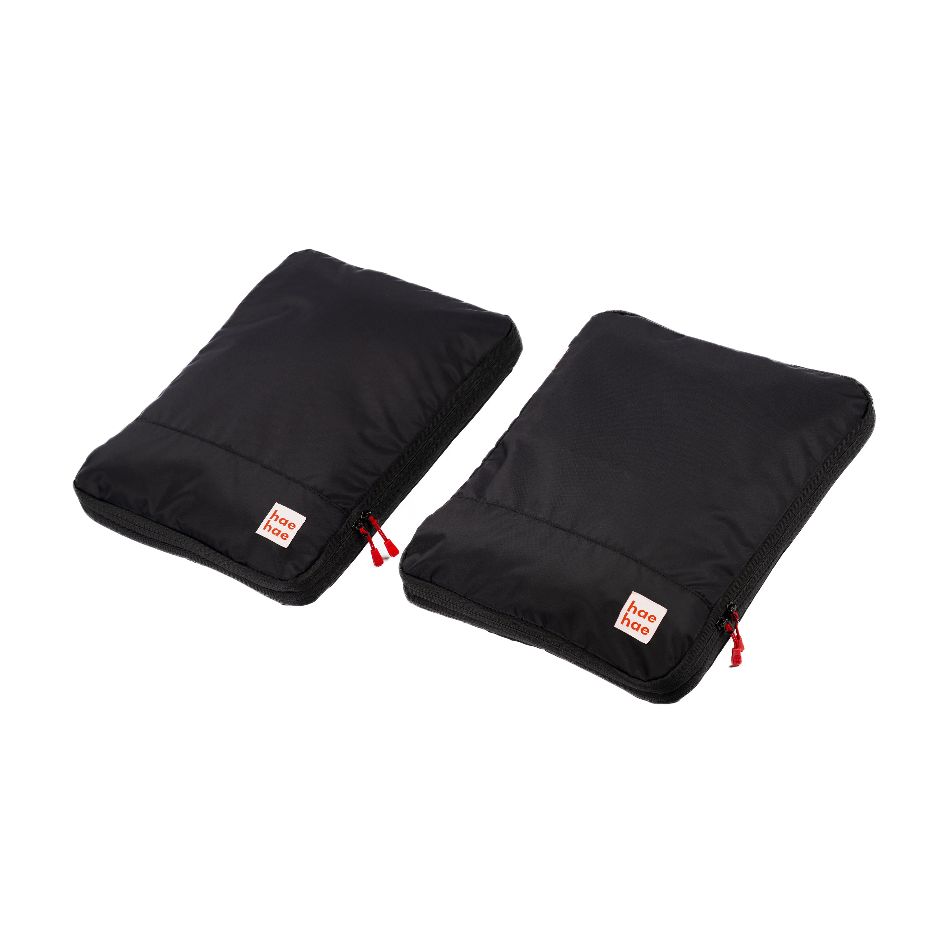 hae hae compression packing cube using dual zip system to reduce clothing volume, ink 2 pack