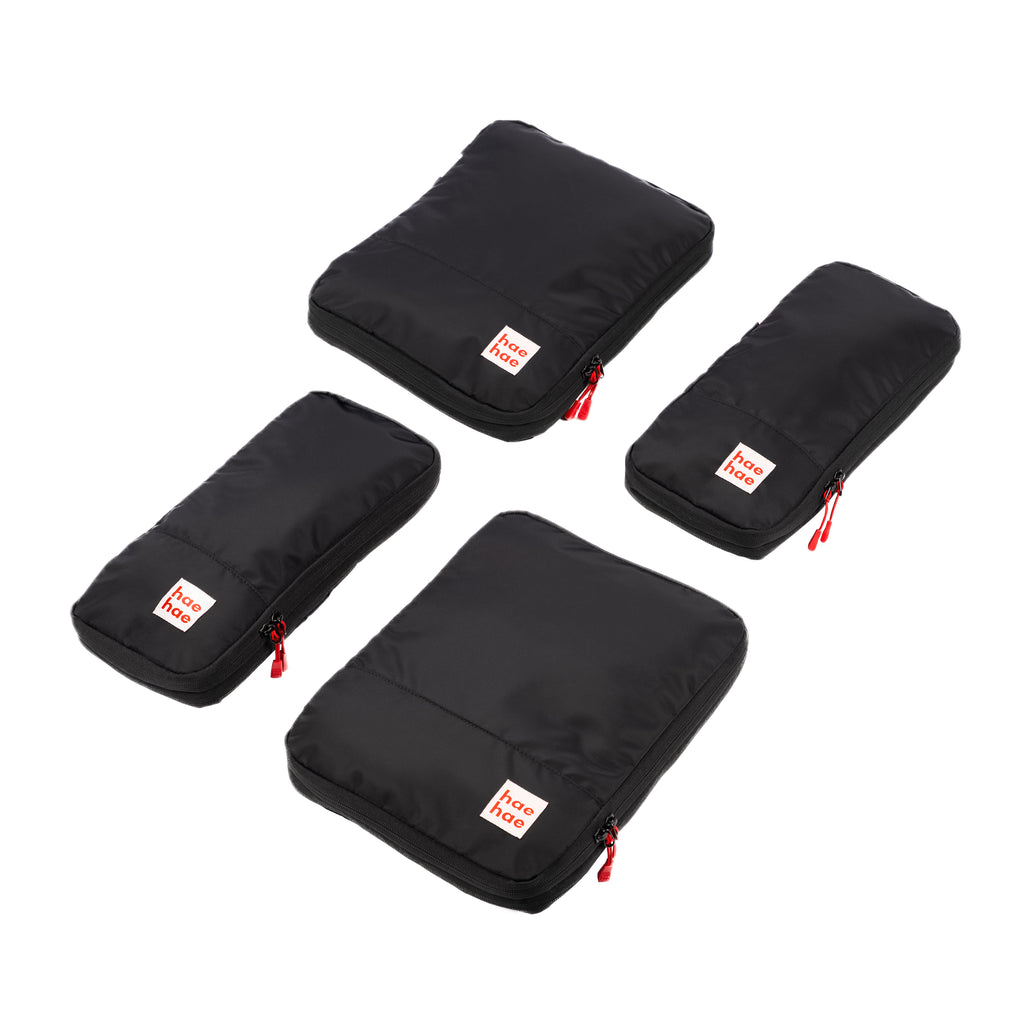 hae hae compression packing cube using dual zip system to reduce clothing volume, ink 4 pack
