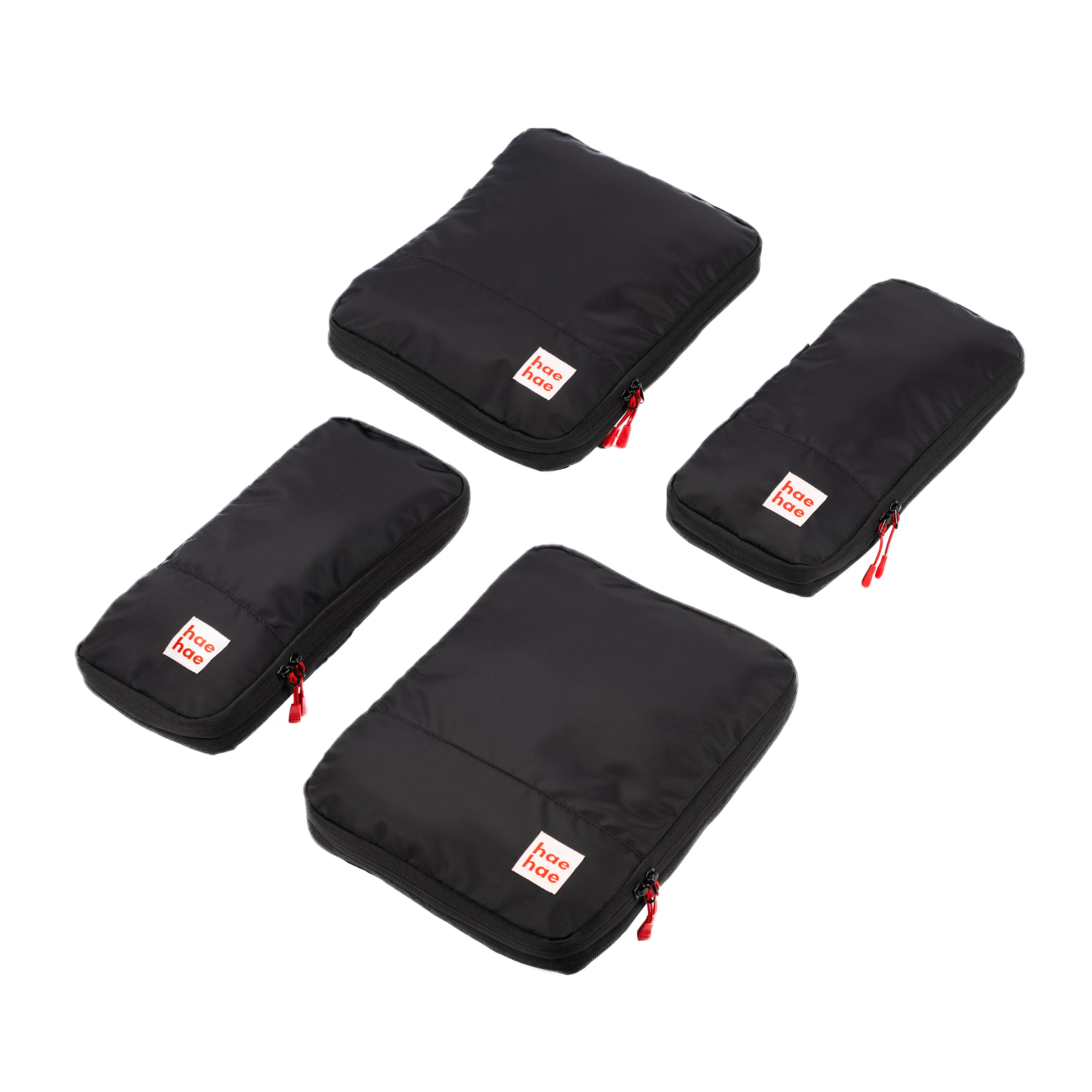 hae hae compression packing cube using dual zip system to reduce clothing volume, ink 4 pack
