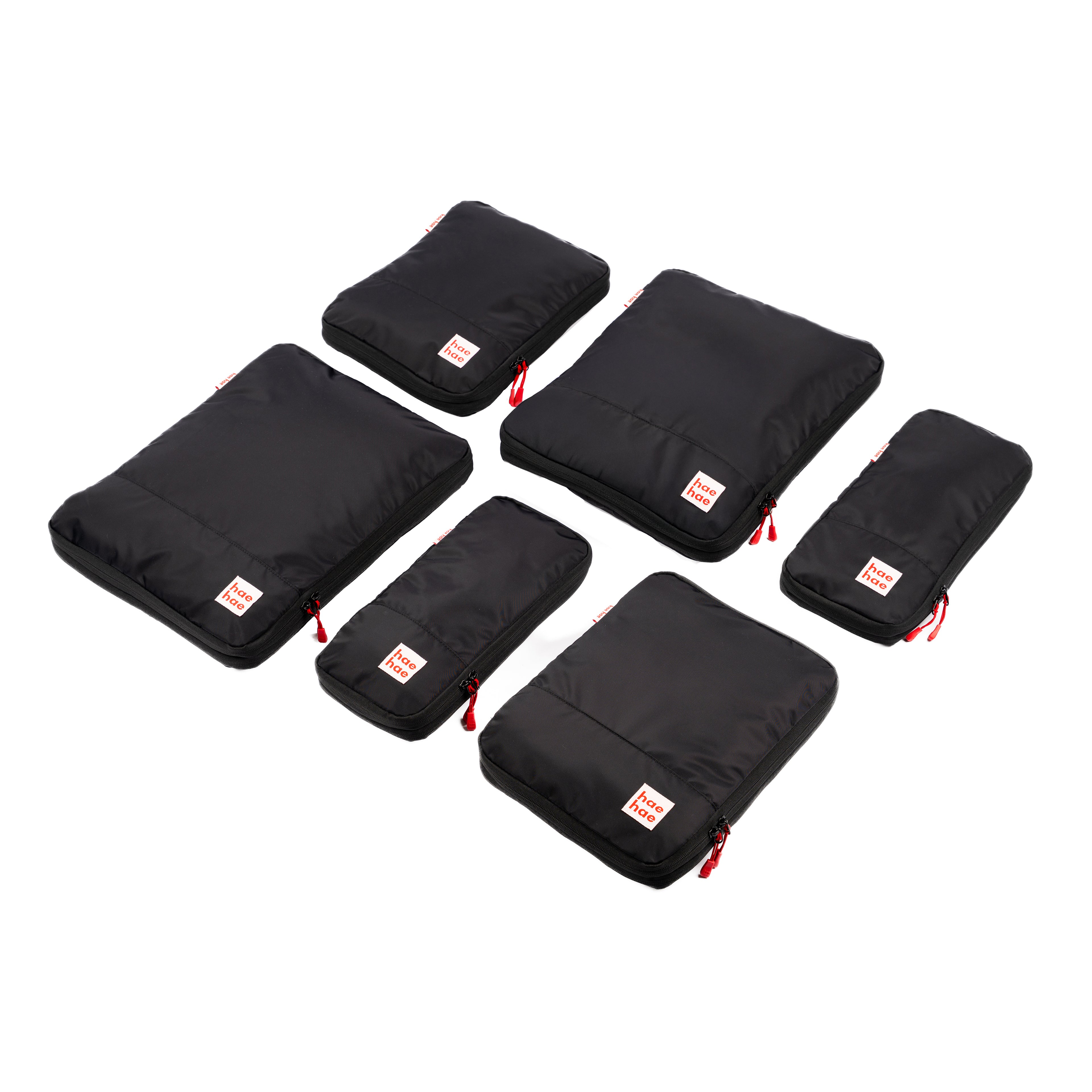 hae hae compression packing cube using dual zip system to reduce clothing volume, ink 6 pack