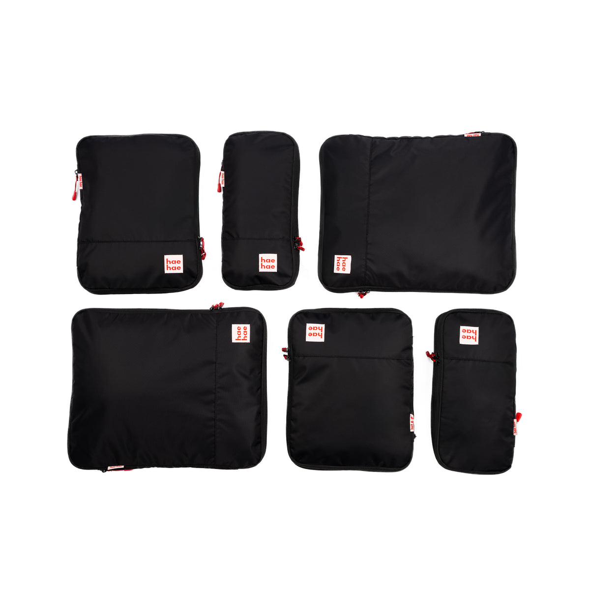 hae hae Ink compression packing cubes 6 pack in black for suitcase organisation