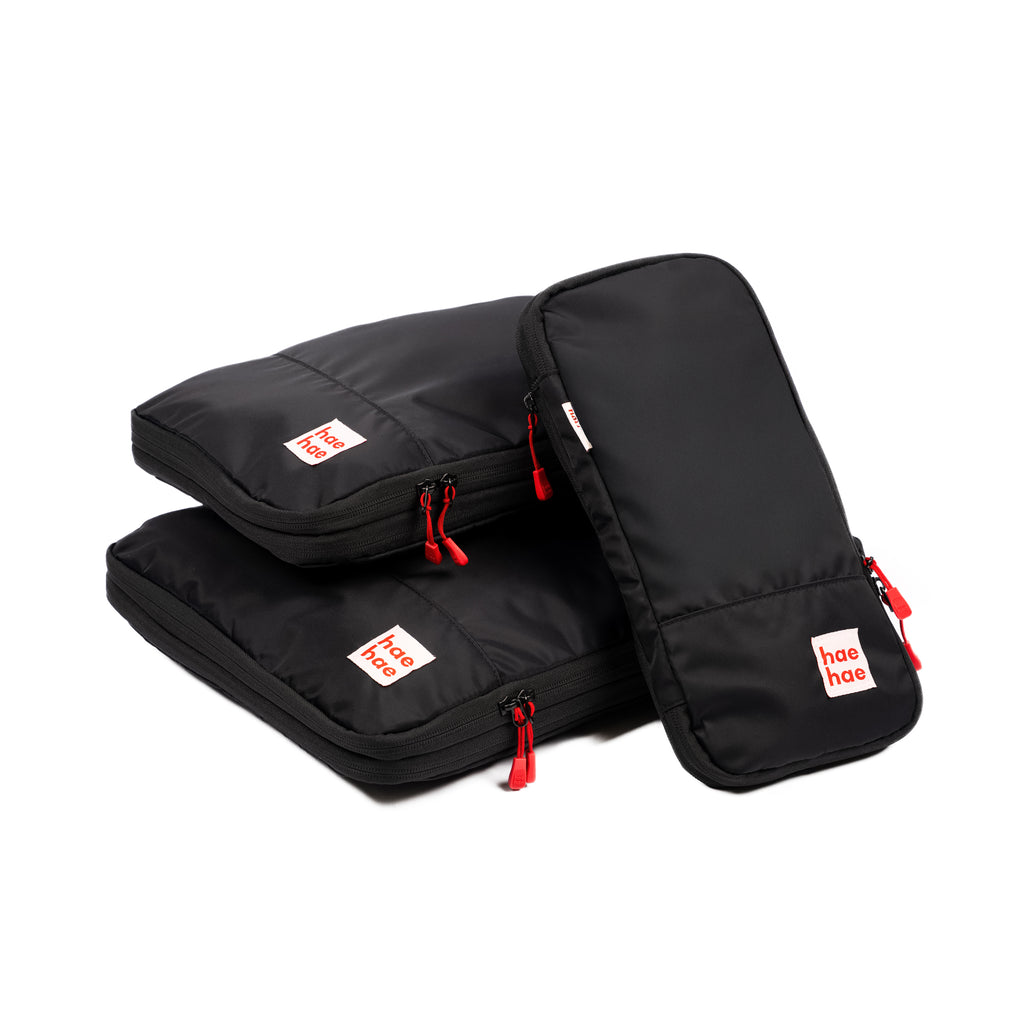 hae hae Ink compression packing cubes in small medium and large sizes