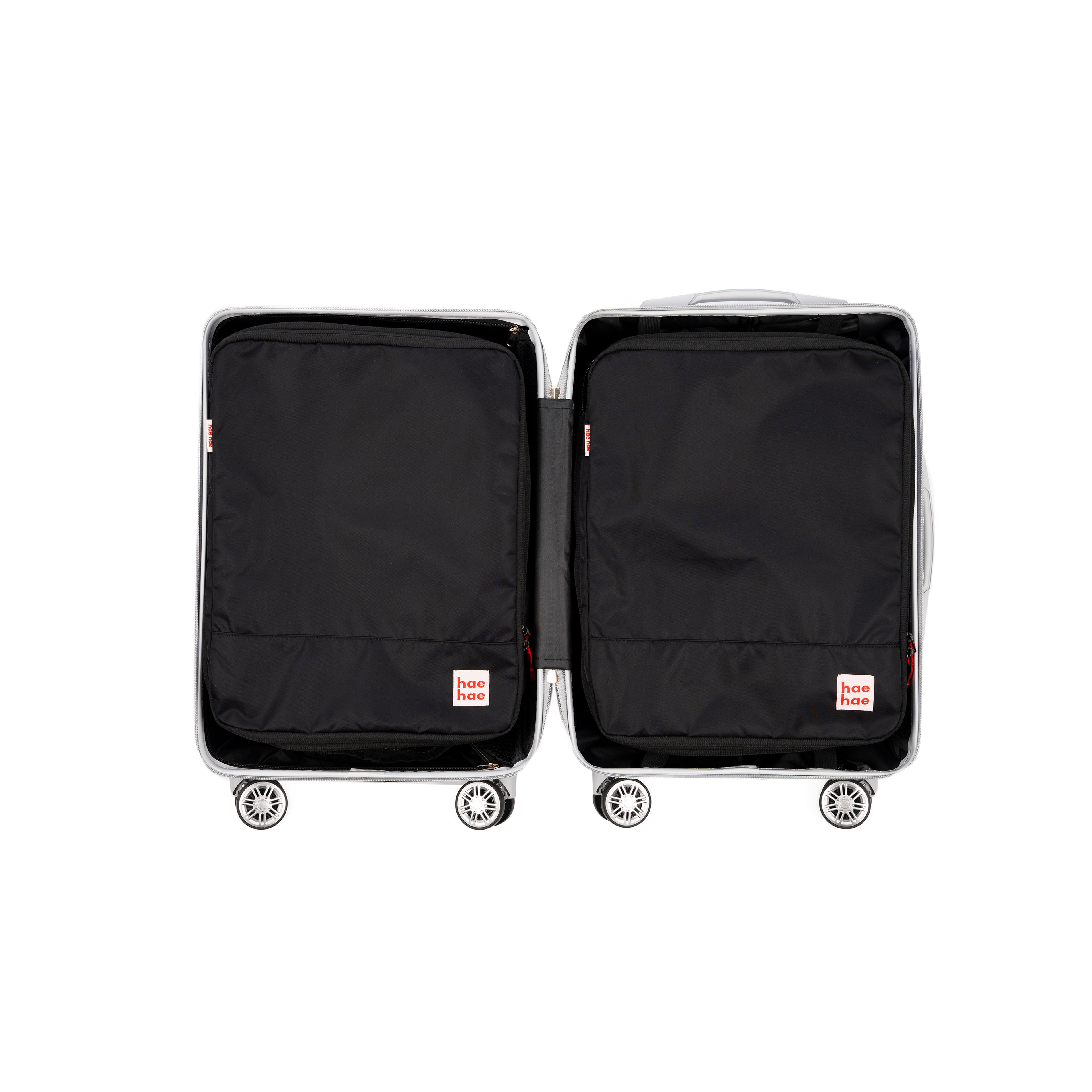 hae hae Ink compression packing cubes packed inside a cabin suitcase, 2 pack