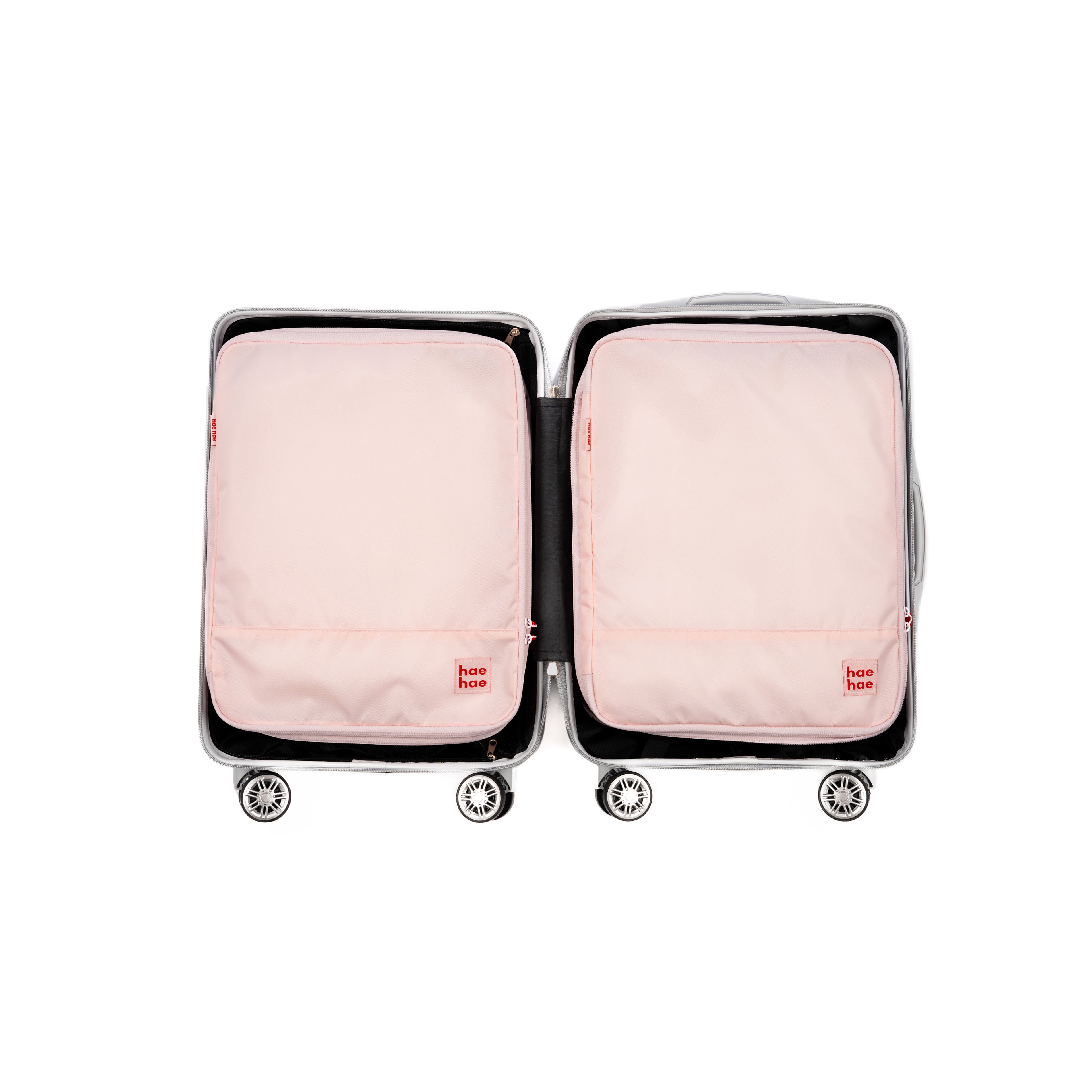 hae hae Blossom compression packing cubes packed inside a cabin suitcase, 2 pack
