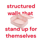 Open hae hae Blossom packing cube with structured walls standing upright while ready to pack